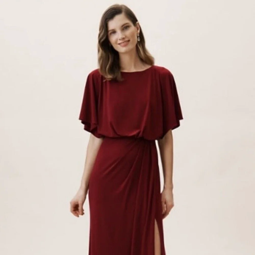 BHLDN Anthropologie Lena Flutter Sleeve bridesmaid wedding dress - Picture 3 of 9